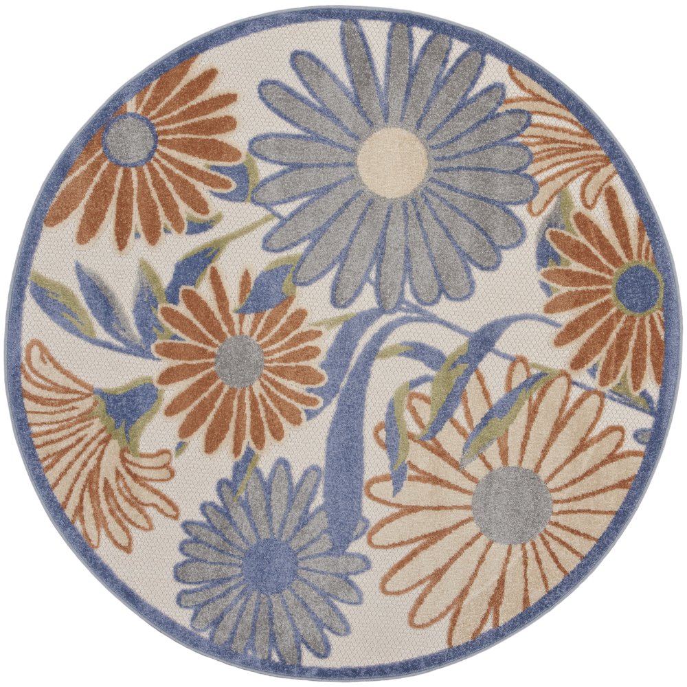 Aloha 7'10" x Round Beige Multicolor Contemporary Rug
