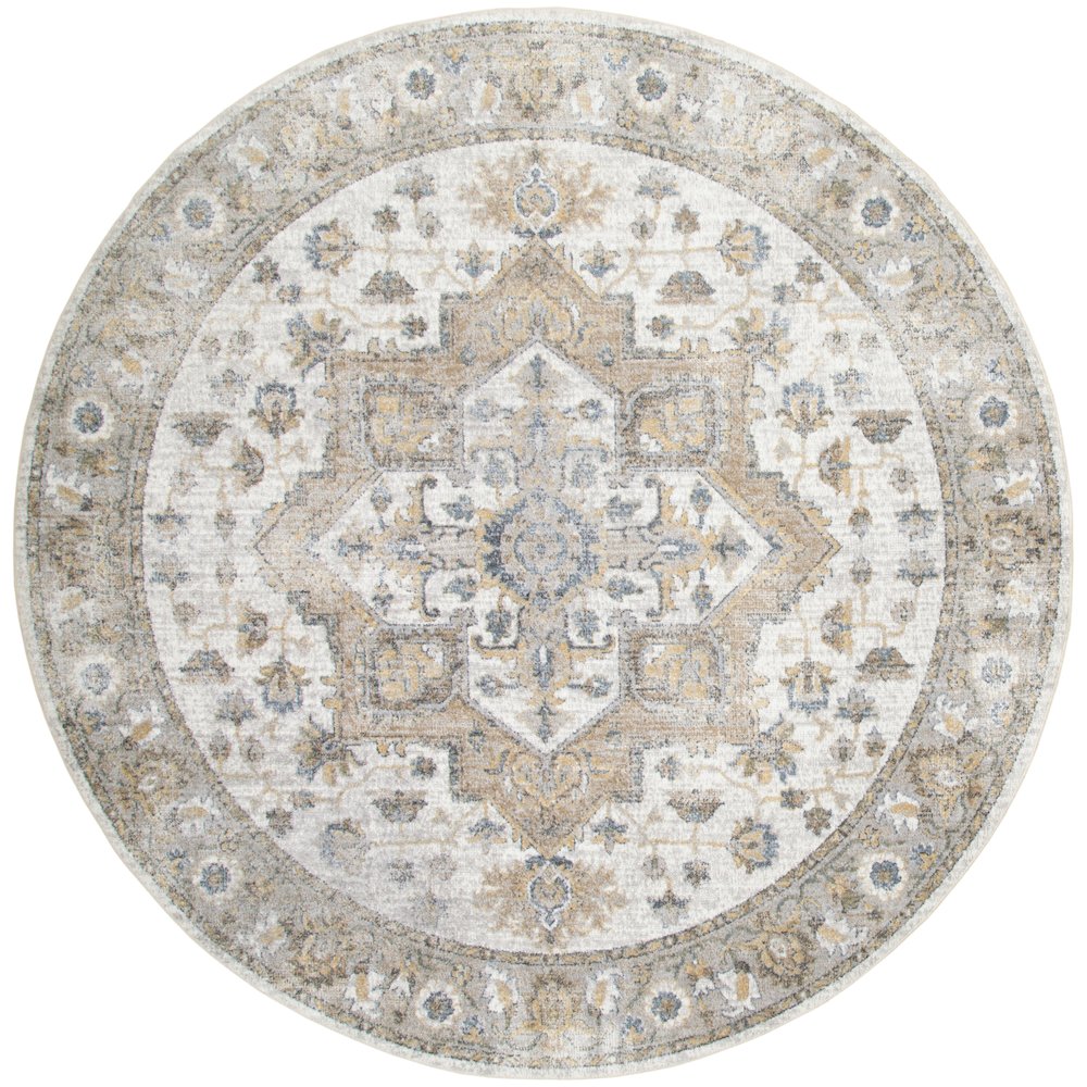 Round Astra Machine Washable Area Rug 5'3" x Round