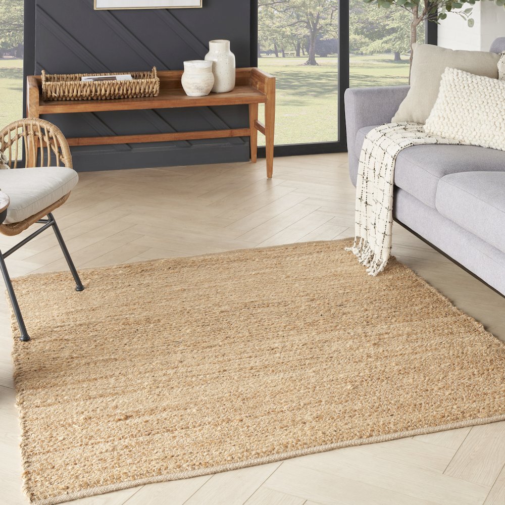 Square Natural Jute Area Rug 4' x Square