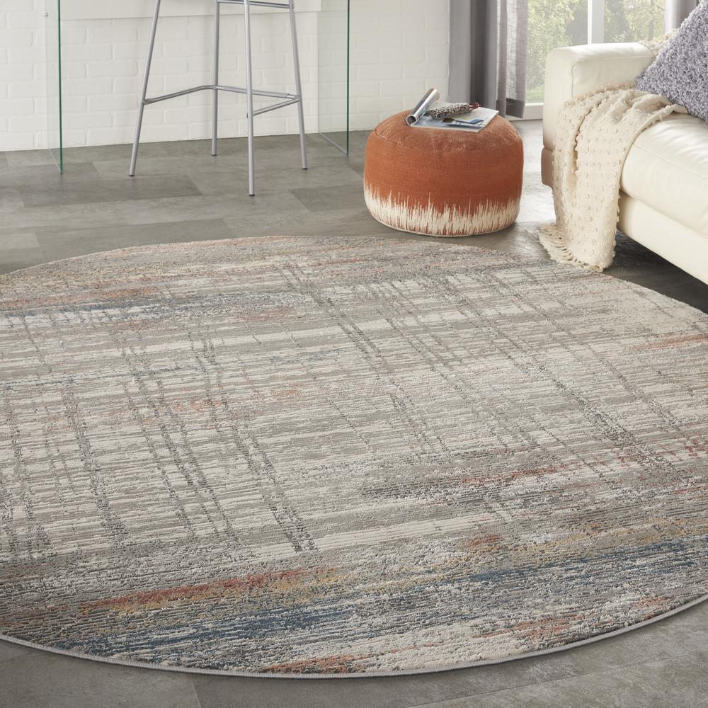 Modern Round Area Rug, 5' x Round