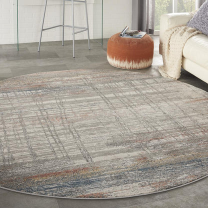 Modern Round Area Rug, 5' x Round