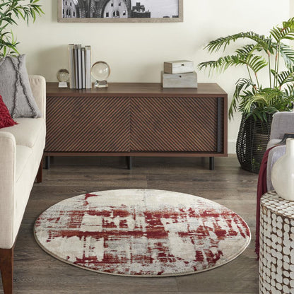 Modern Round Area Rug, 4' x Round