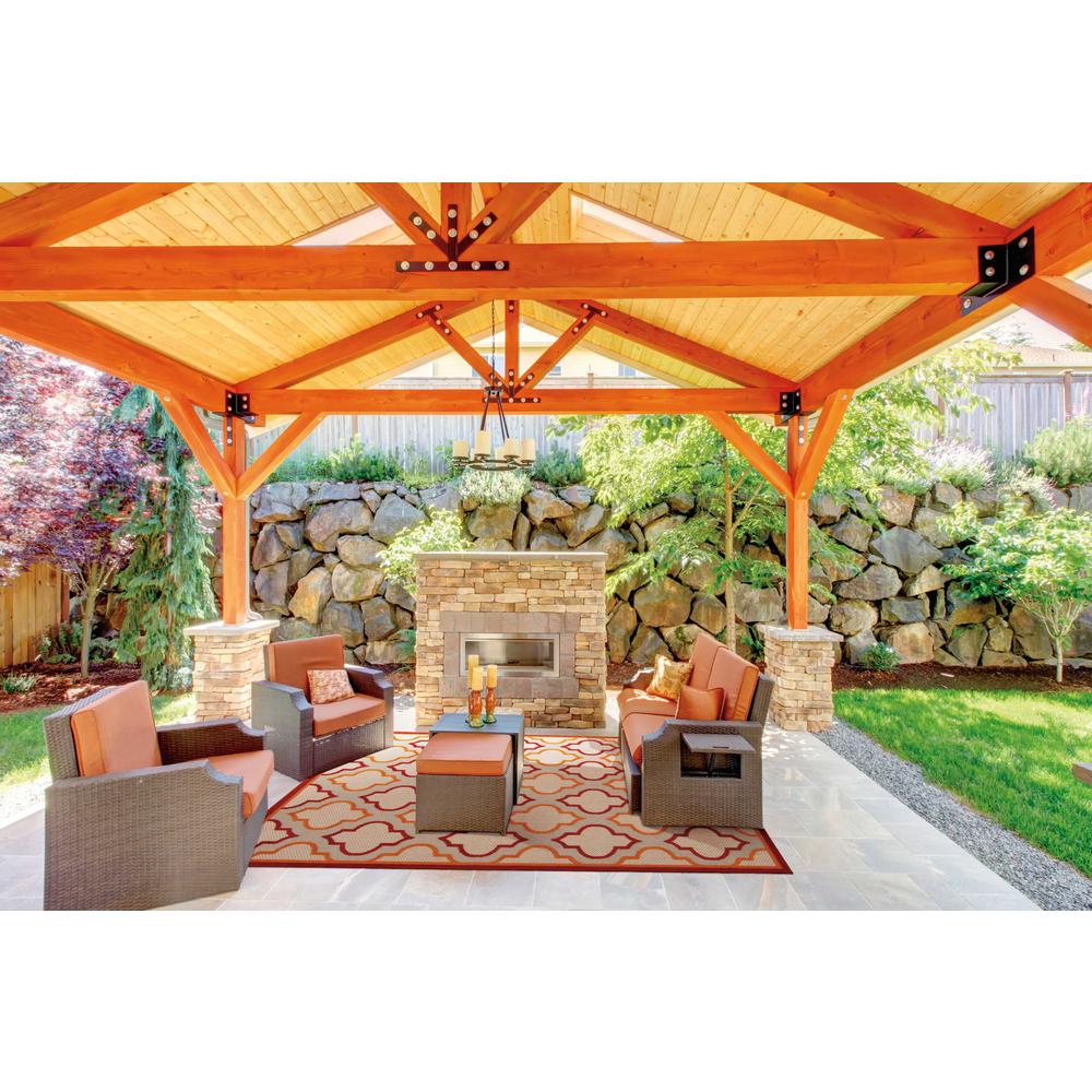 Aloha Area Rug, Red, 9'6" x 13'