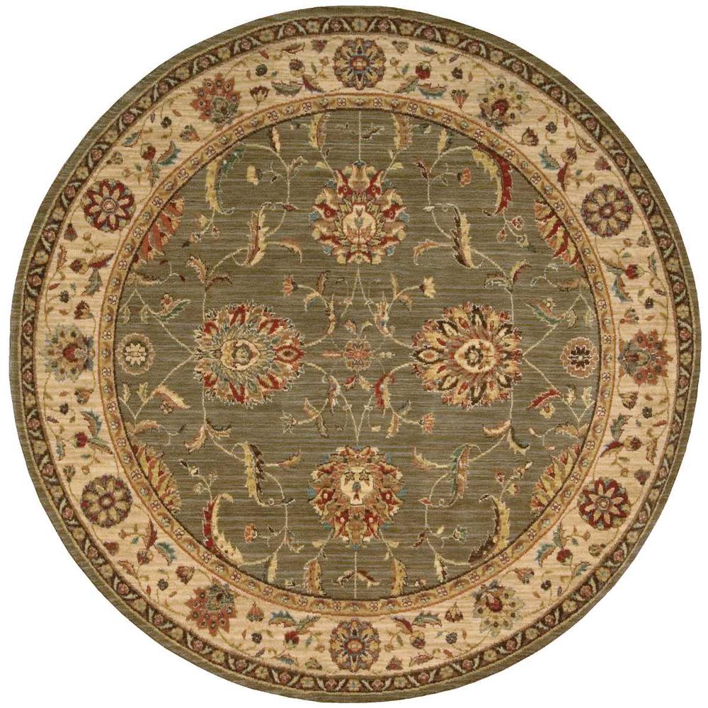 Round Traditional Machine Made Area Rug