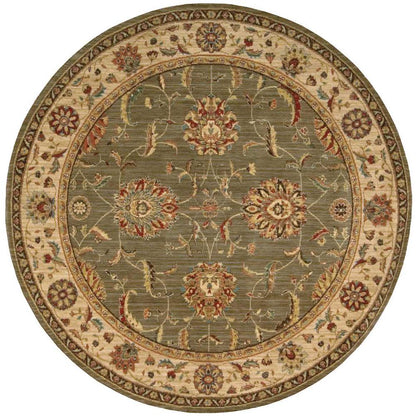 Round Traditional Machine Made Area Rug