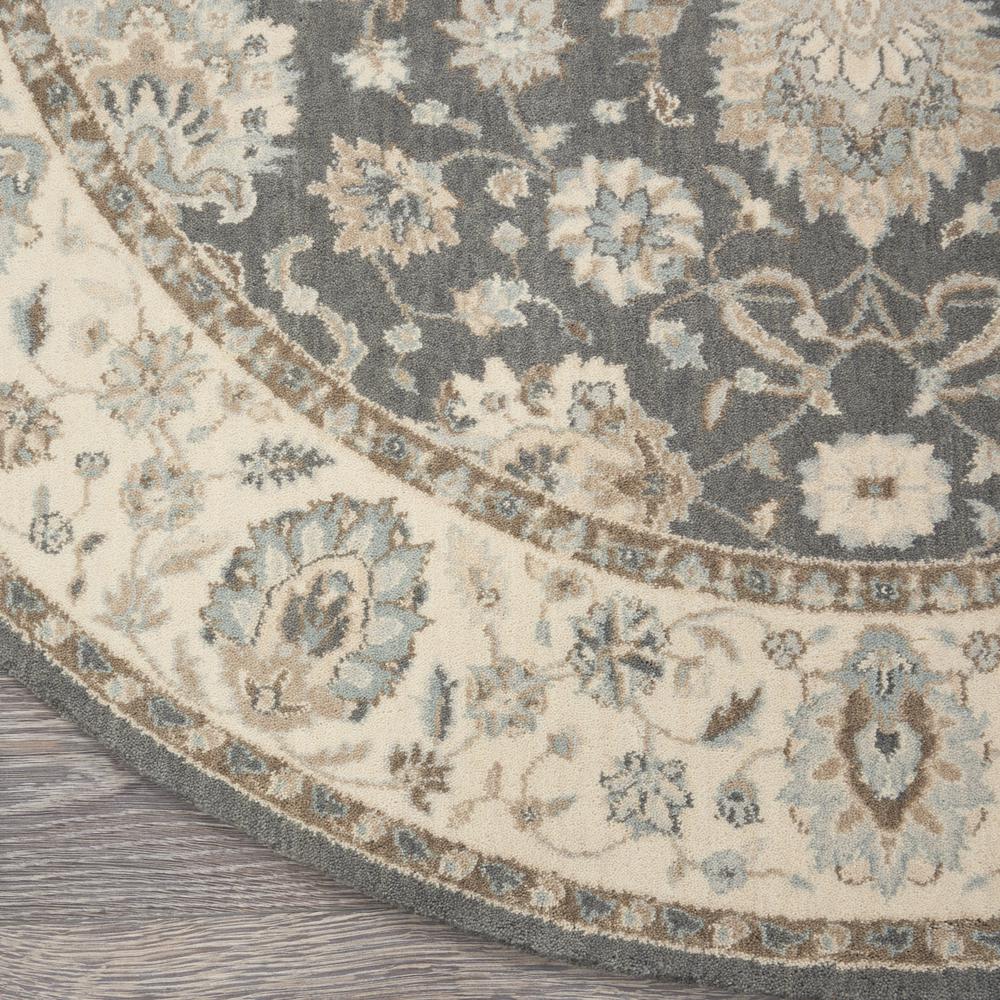 Round Farmhouse Machine Made Area Rug
