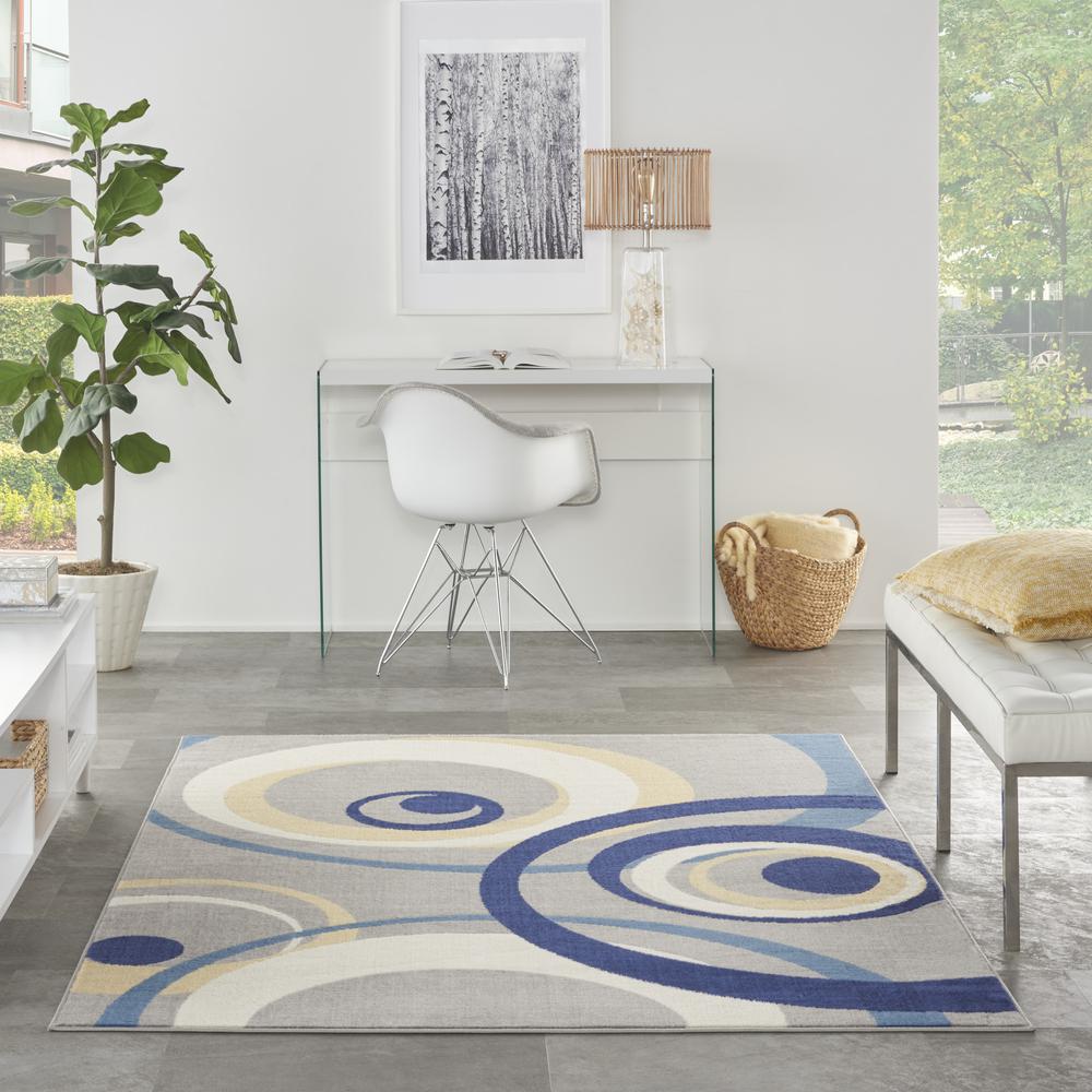 Mid-Century Modern Rectangle Area Rug, 6' x 9'