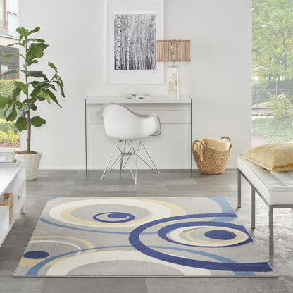 Mid-Century Modern Rectangle Area Rug, 6' x 9'