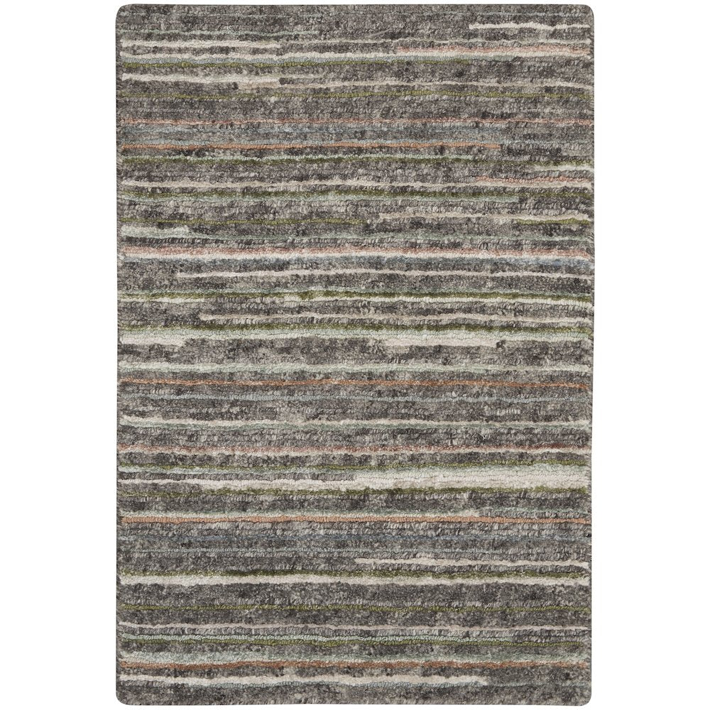 Nourison Plateau Area Rug, Grey/Green, 2'2" x 3'9", PAE01