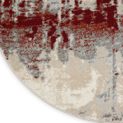 Modern Round Area Rug, 4' x Round