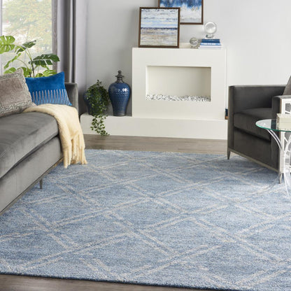Nourison Venosa Area Rug, Blue/Ivory, 8'3' x 11'6", VSN01