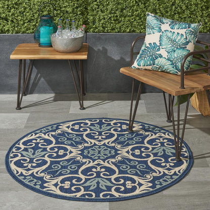 Caribbean Area Rug, Navy, 4' x ROUND
