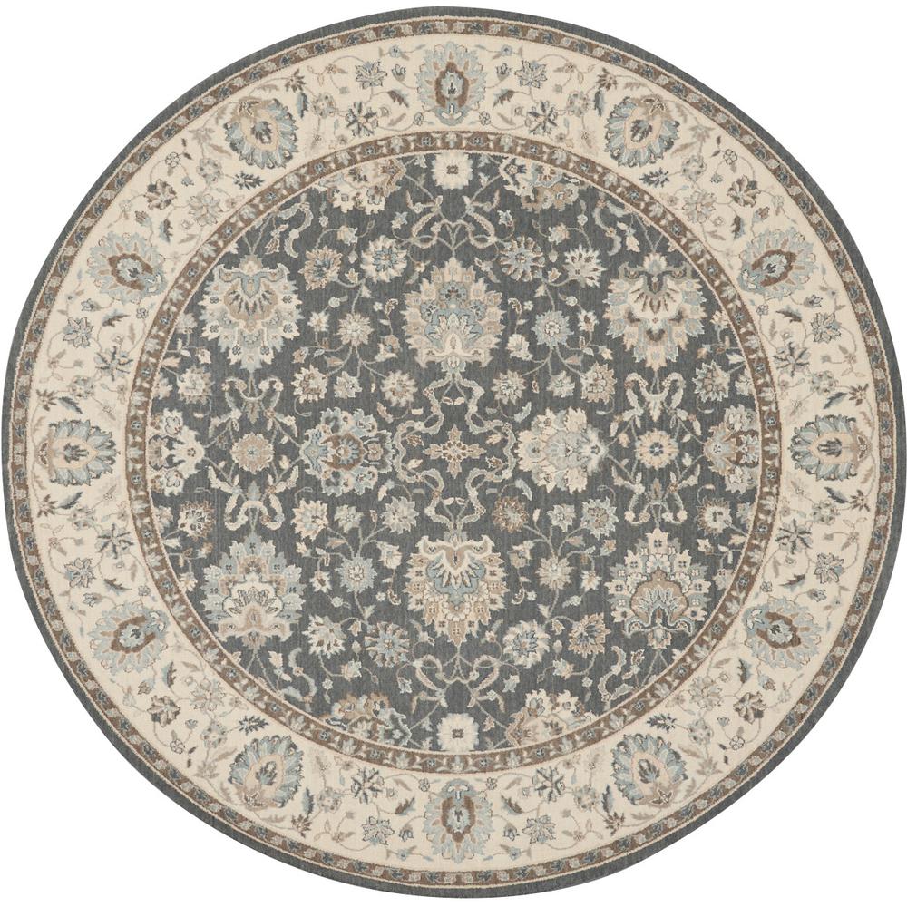 Round Farmhouse Machine Made Area Rug