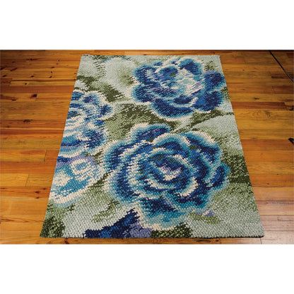 Impressionist Green Blue Area Rug