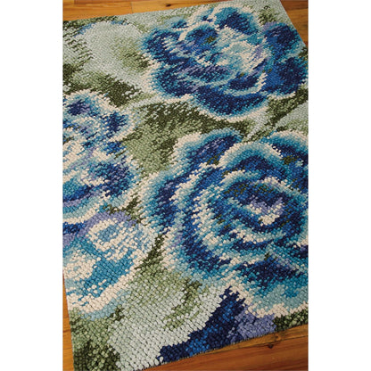 Impressionist Green Blue Area Rug