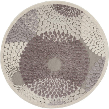 Graphic Illusions Area Rug, Grey, 7'9" x ROUND