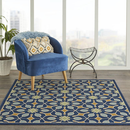 Caribbean Area Rug, Navy, 5'3" x SQUARE
