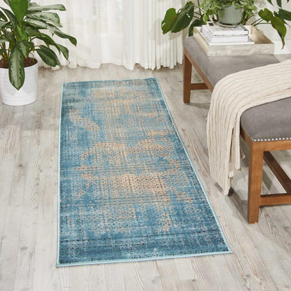 Karma Area Rug, Blue, 2'2" x 7'6"