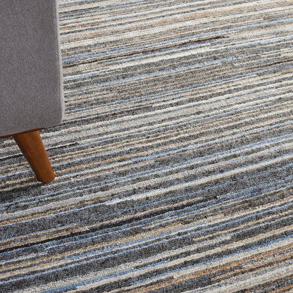 Nourison Plateau Area Rug, Blue, 9'9" x 13'9", PAE01