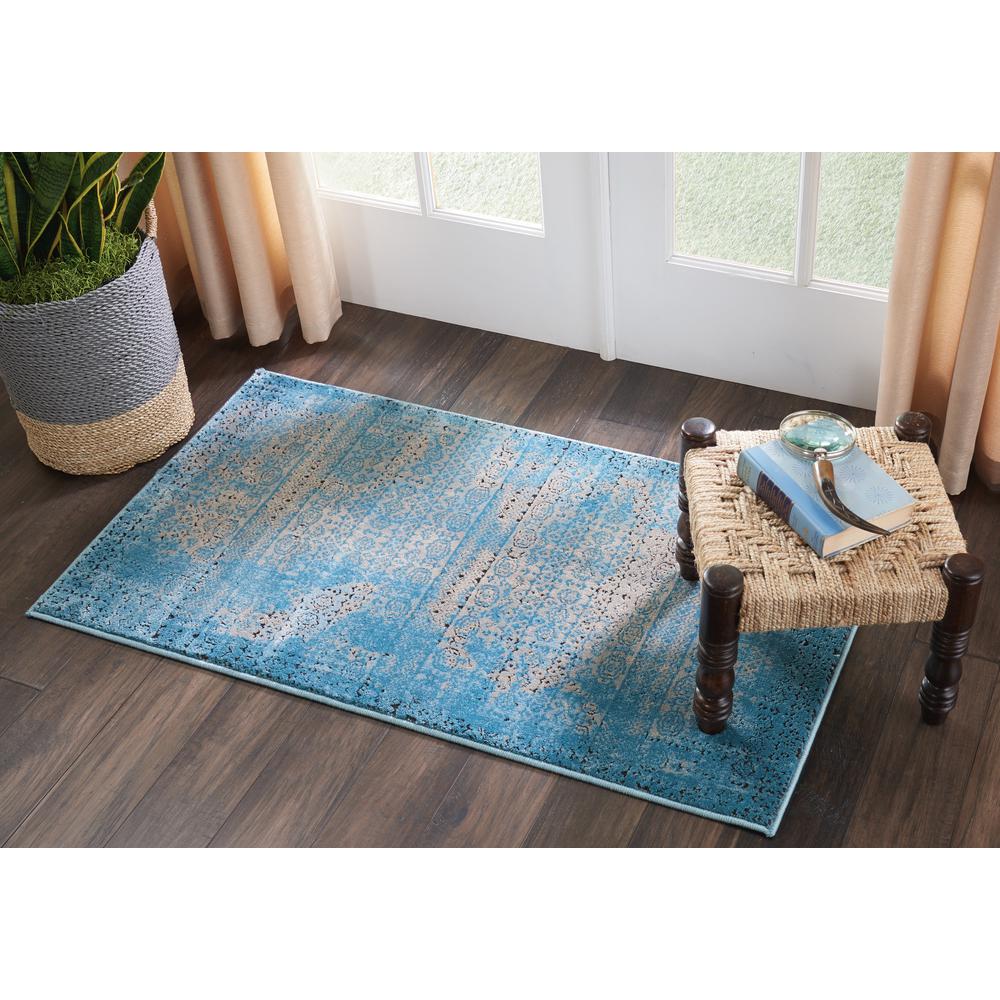 Karma Area Rug, Blue, 2'2" x 3'9"