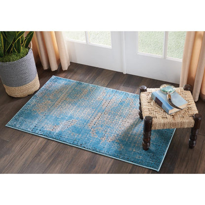 Karma Area Rug, Blue, 2'2" x 3'9"