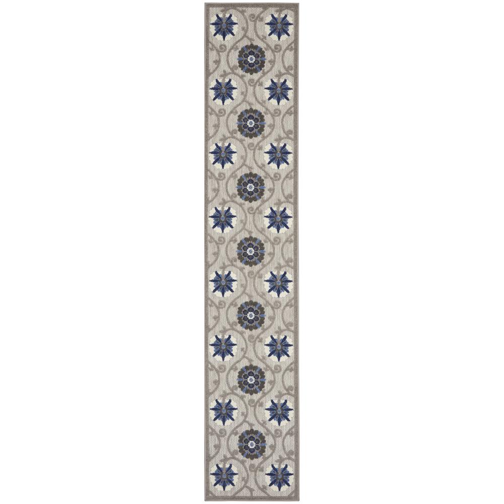 Nourison Aloha Runner Area Rug, Grey/Blue, 2'3" x 7'6", ALH19