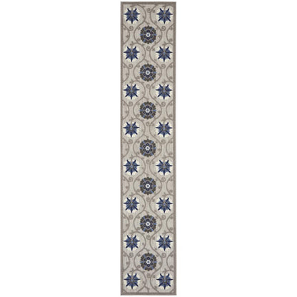 Nourison Aloha Runner Area Rug, Grey/Blue, 2'3" x 7'6", ALH19
