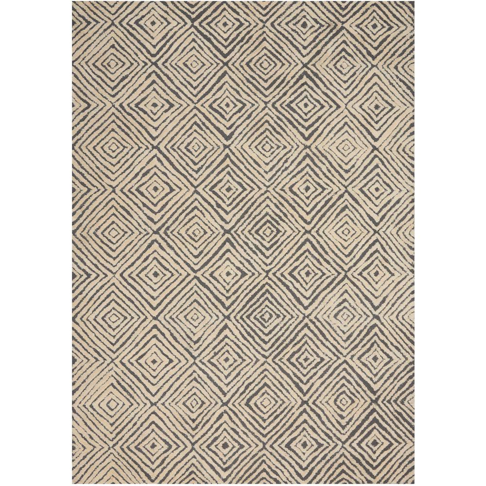 Modern Deco Area Rug, Grey/Ivory, 3'9" x 5'9"