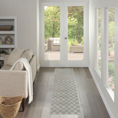 Serenity Home 2'2" x 7'6 Grey Modern Indoor Rug
