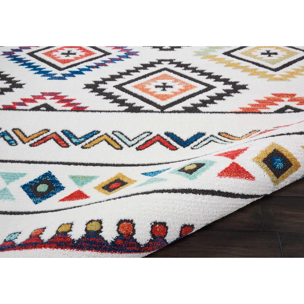 Tribal Decor Area Rug, White, 7'10" x 10'9"