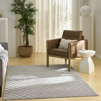 Serenity Home 5'3" x 7'3" Grey Modern Indoor Rug