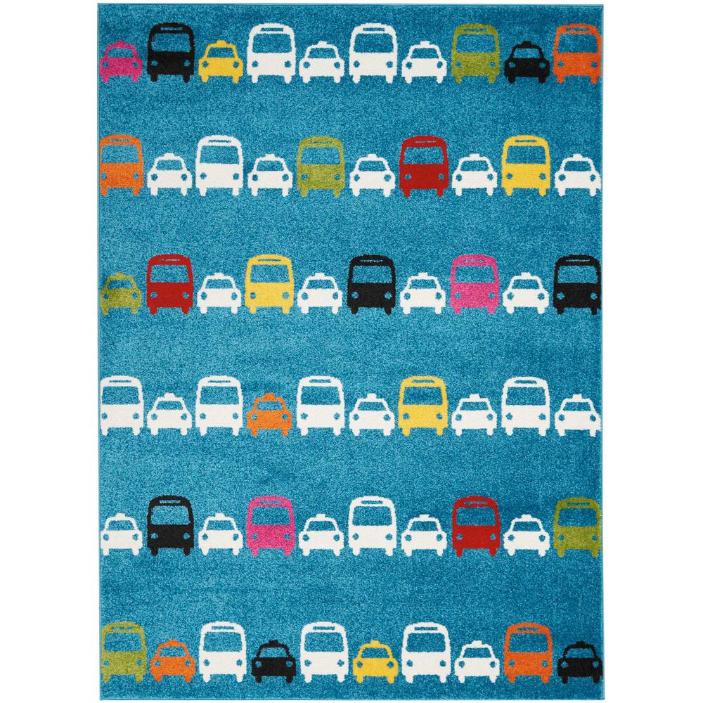 Miles Area Rug, Blue, 5'2" x 7'