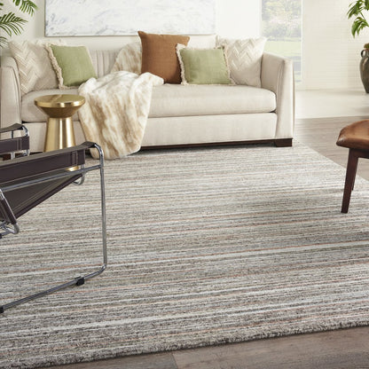 Nourison Plateau Area Rug, Grey/Green, 9'6" x 12'6", PAE01