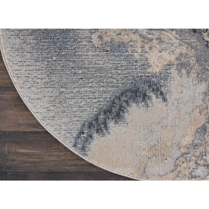Modern Round Area Rug, 5' x Round