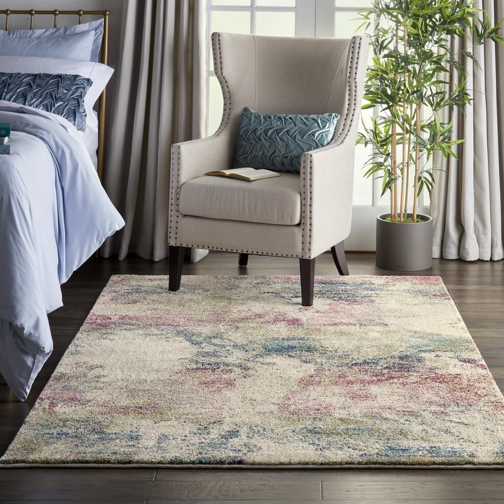 Fusion Area Rug, Cream/Multi, 5'3" x 7'3"