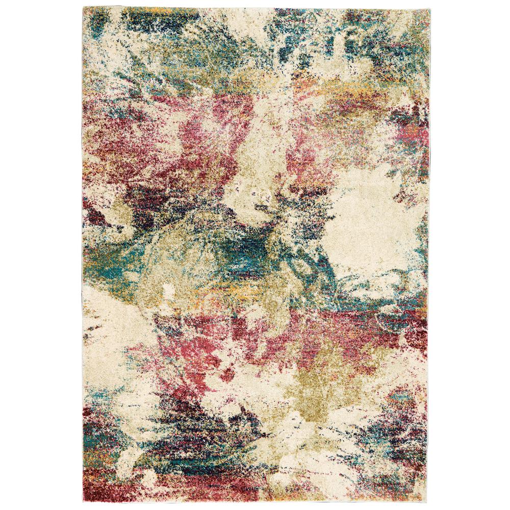 Fusion Area Rug, Cream/Multi, 5'3" x 7'3"