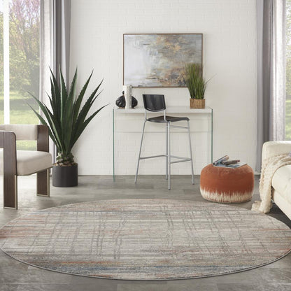 Modern Round Area Rug, 5' x Round