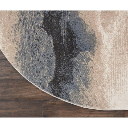 Modern Round Area Rug, 5' x Round