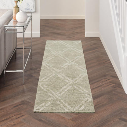 Nourison Venosa Runner Area Rug, Green Ivory, 2'3" x 7'6", VSN01