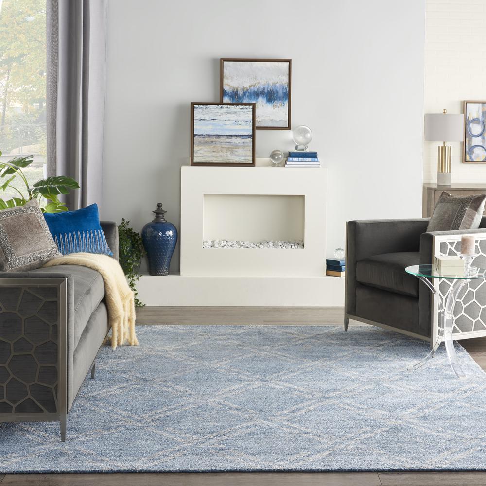 Nourison Venosa Area Rug, Blue/Ivory, 8'3' x 11'6", VSN01