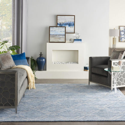 Nourison Venosa Area Rug, Blue/Ivory, 8'3' x 11'6", VSN01