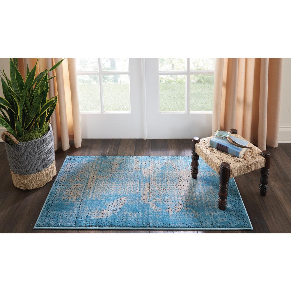 Karma Area Rug, Blue, 2'2" x 3'9"