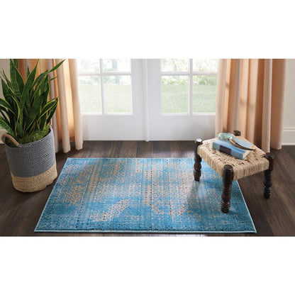 Karma Area Rug, Blue, 2'2" x 3'9"