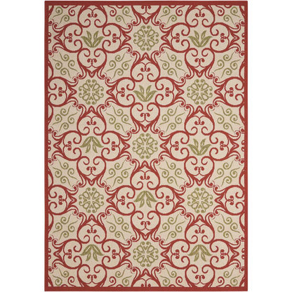 Caribbean Area Rug, Ivory/Rust, 3'11" x 5'11"