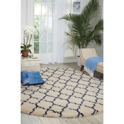 Amore Area Rug, Ivory/Blue, 7'10" x ROUND