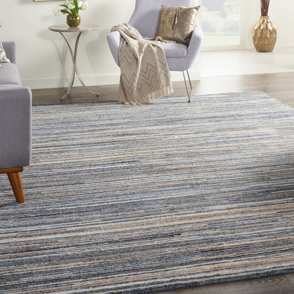 Nourison Plateau Area Rug, Blue, 9'9" x 13'9", PAE01
