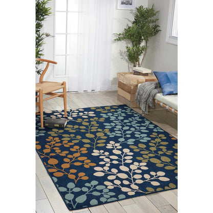 Caribbean Area Rug, Navy, 2'6" x 4'