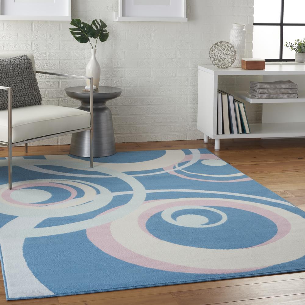 Grafix Area Rug, Blue Multicolor, 5'3"X7'3"