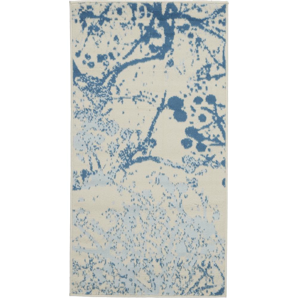 Jubilant Area Rug, Ivory/Blue, 2' x 4'