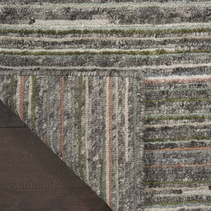 Nourison Plateau Area Rug, Grey/Green, 2'2" x 3'9", PAE01